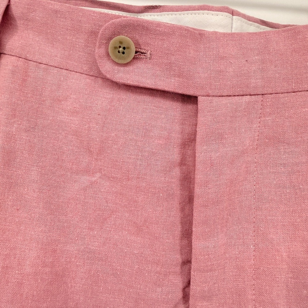 NEW Joseph Abboud Dress Pants Mens 44x30 Trousers Pink Linen Blend Slim Fit Flat - Picture 14 of 14